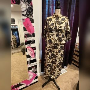 Two piece silk pants set
